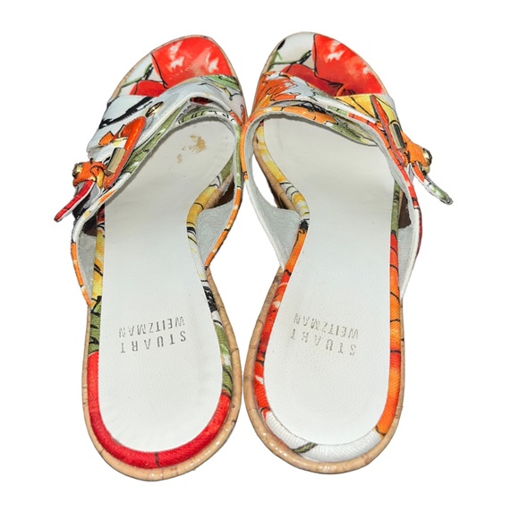 Stuart Weitzman Floral Cork Wedge Mules (6.5) - Picture 3 of 6